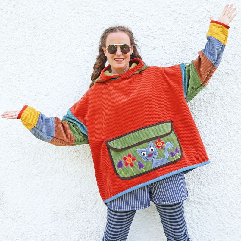 SOLD Corduroy Pocket Cat Hoodie