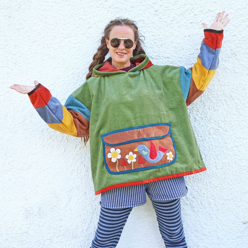 SOLD Corduroy Pocket Bird Hoodie