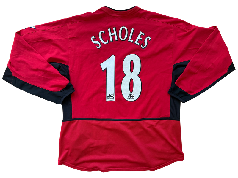 Manchester United 2002/2004 Home Shirt - Scholes #18 (L)