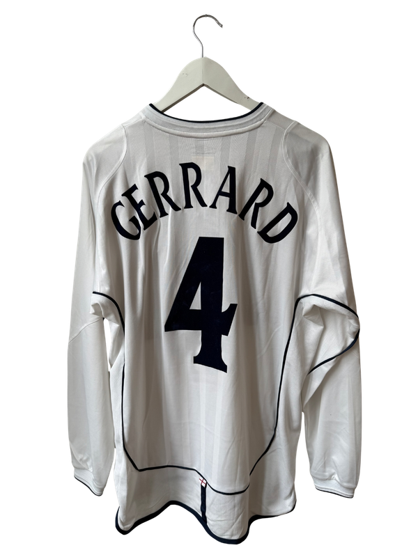 England 2001/2003 Home Shirt L/S - Gerrard #4 (L)