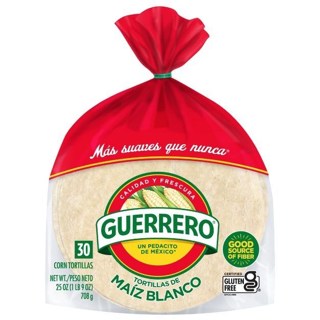 Guerrero  Tortillas De Maiz Blanco 30 Corn Tortillas