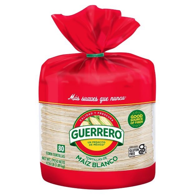 Guerrero Tortillas Maiz Blanco 80 Corn Tortillas
