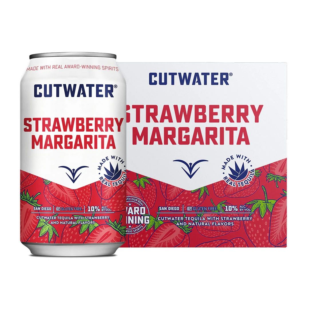 Cutwater Tequila Strawberry Margarita 4 Pack 12 OZ Cans