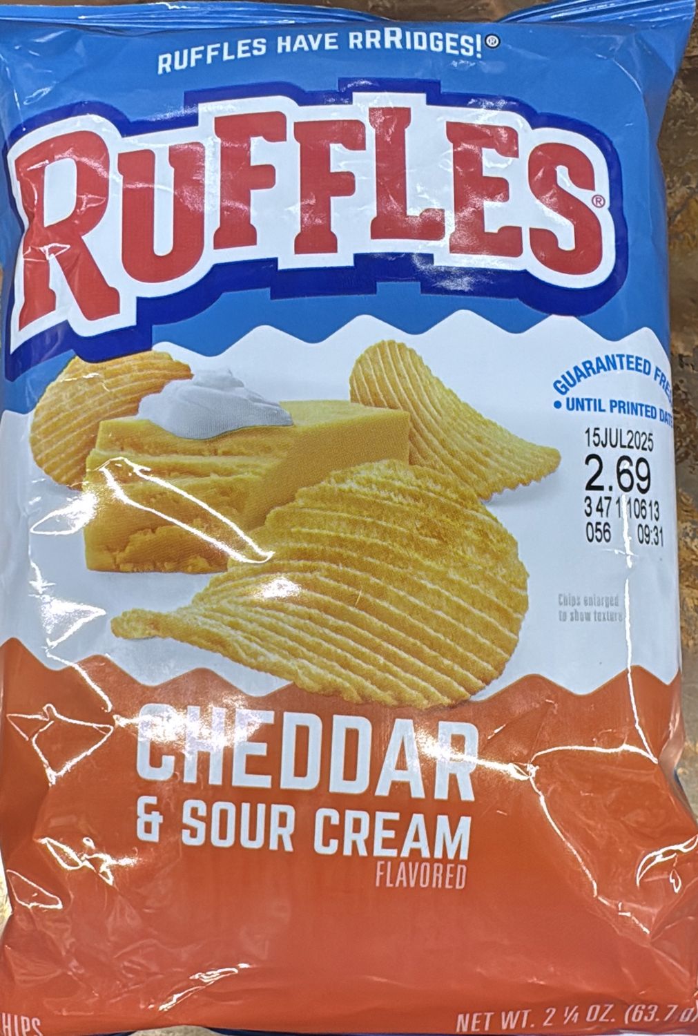 Ruffles Cheddar&amp;sour cream 2 1/4oz