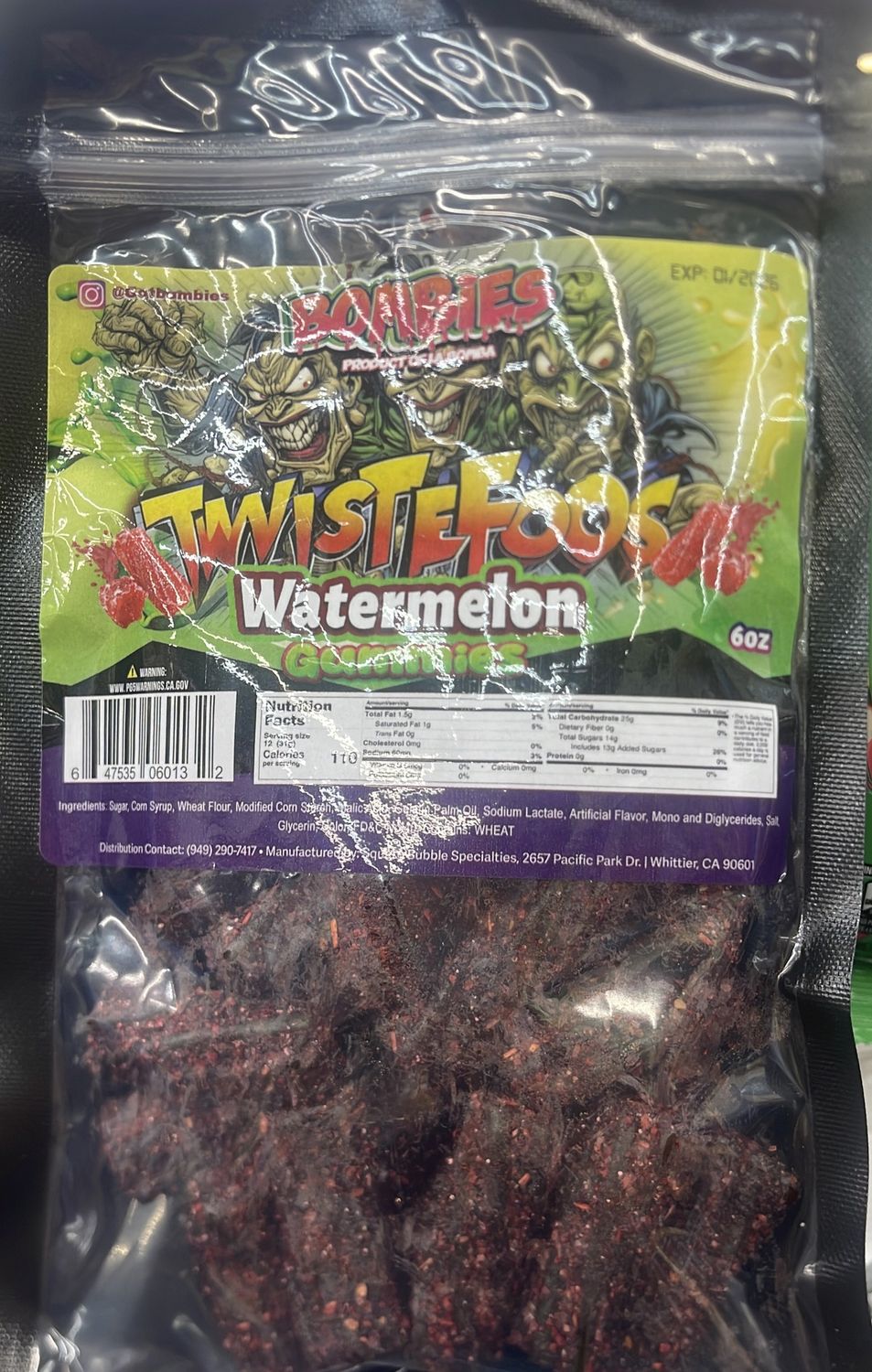 Bombies Twistefoos Watermelon Gummies 6oz