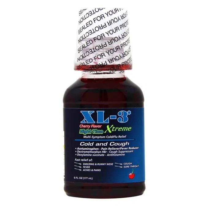 Xl-3 Cherry Flavor Night time Multi - Symptom cold/Flu Relief 6oz