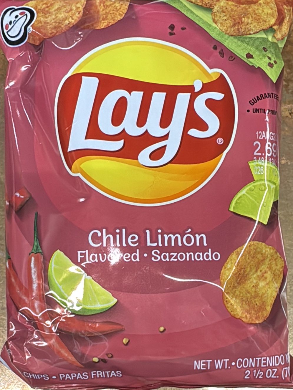 Lays chile limon 2. 1/2 oz