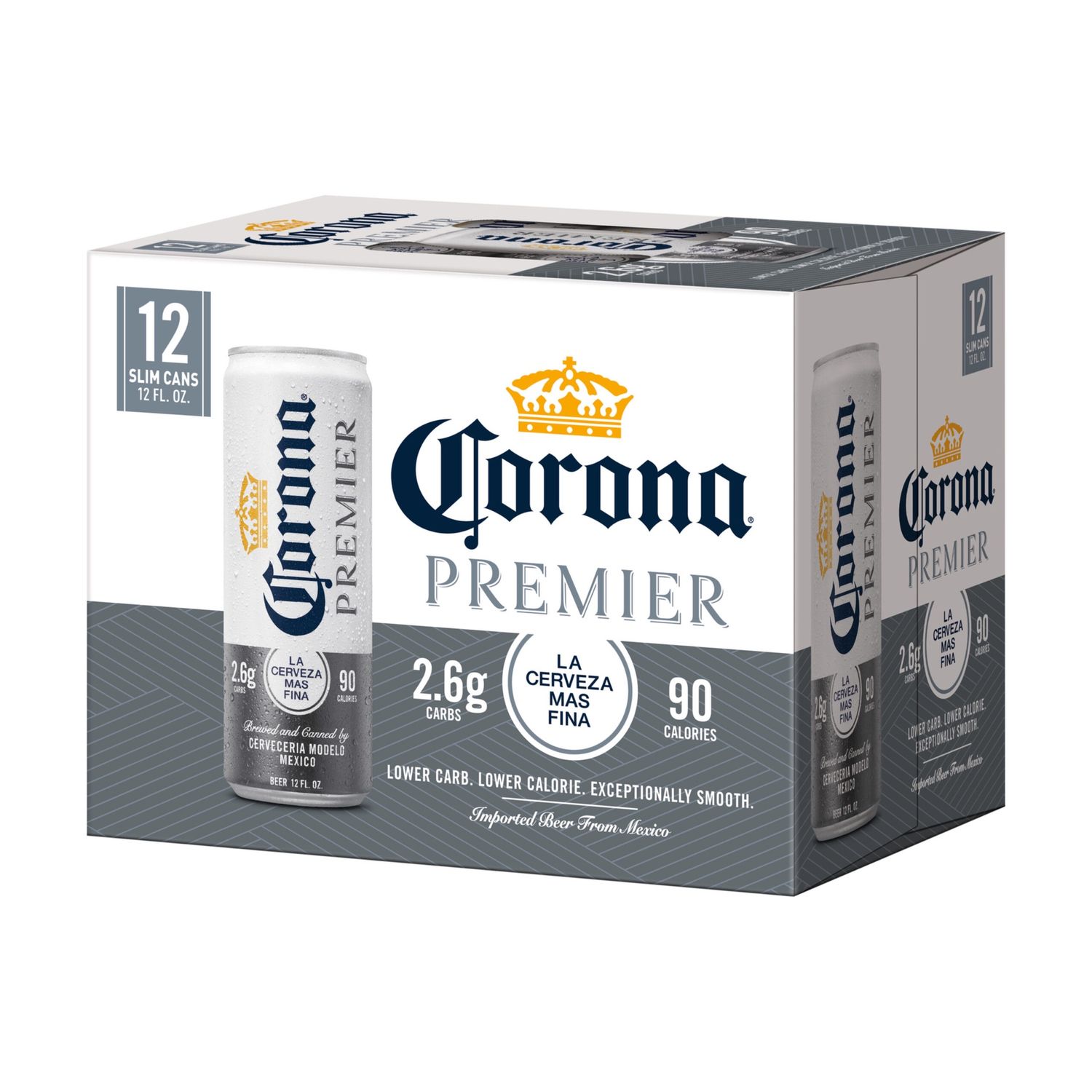 Corona Premier Mexican Lager Light Import Beer, 12 Pack 12 fl. oz. Slim Cans, 4.0% ABV