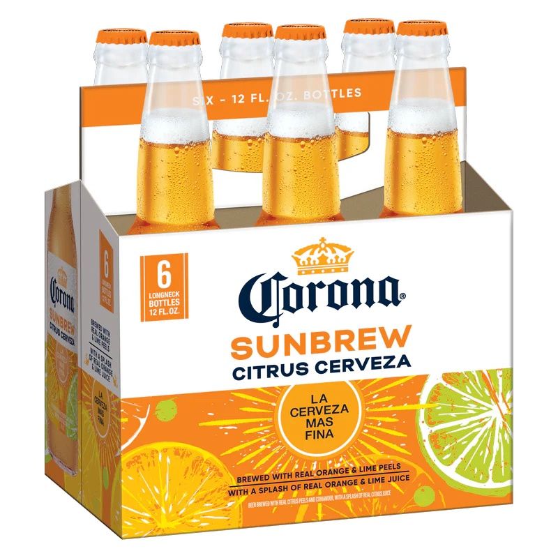 Corona Sunbrew Citrus Cerveza Mexican Import Beer, 6 Pack 12 fl oz Bottles, 4.5% ABV