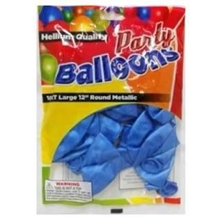 Party Balloons 10 CT Large 12 Round Metallic