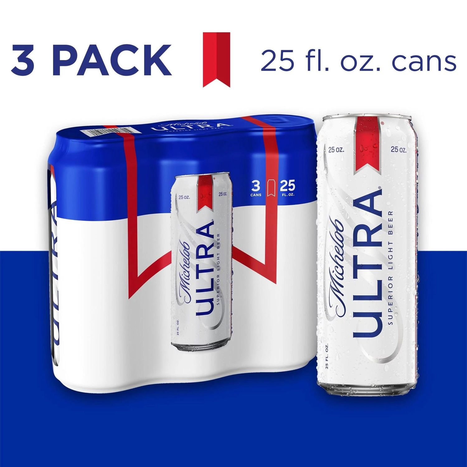 Mitchelob ultra 3 pack cans