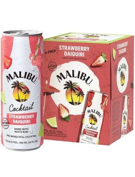Malibu Strawberry Daiquiri 4 Pack 12 Fl oz