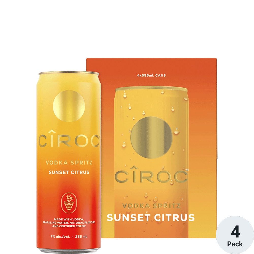 Ciroc Vodka Spritz Sunset Citrus 4 Pack 355ML