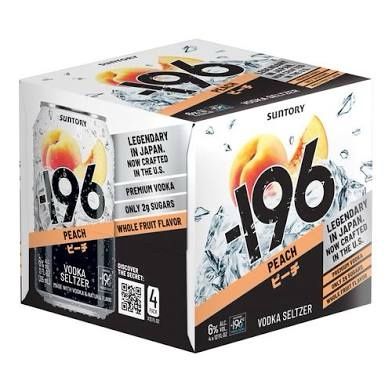196 Peach Vodka Seltzer 4Pack 12 oz