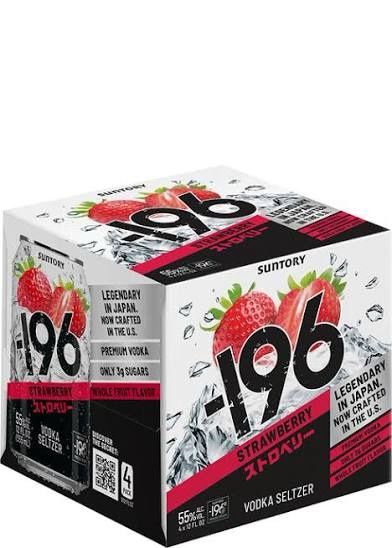 196 Strawberry Vodka Seltzer 4 Pack
