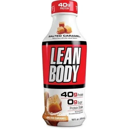 Lean Body Salted Carmel 40 g Protein og Sugar Protein Shake 14 Fl oz