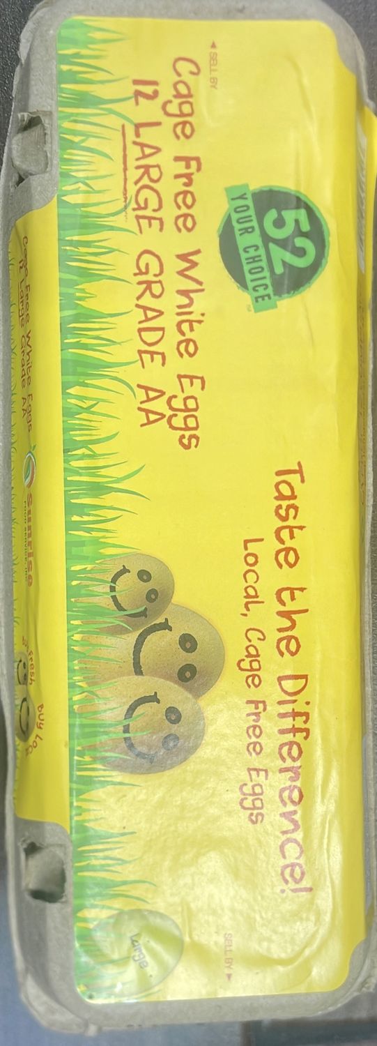 Cage Free White Eggs 12 Large Grade AA