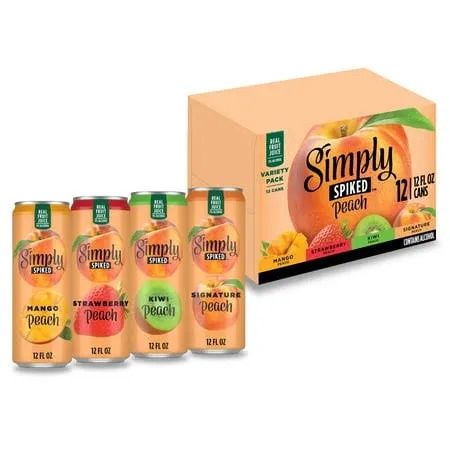 Simply spiked 12 pack cans peach flavor