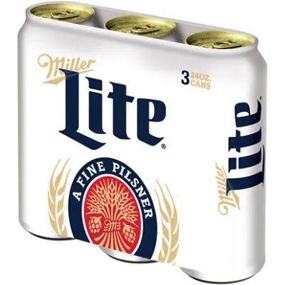 Miller Lite A fine pilsner beer 3 pack 24oz