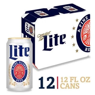 Miller Lite American Style Light Lager Beer 4.2% ABV Cans - 12-12 Fl. Oz.