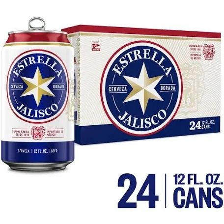 Estrella Jalisco Cerveza Mexican Import Beer, 24 Pack 12 Fl Oz Cans