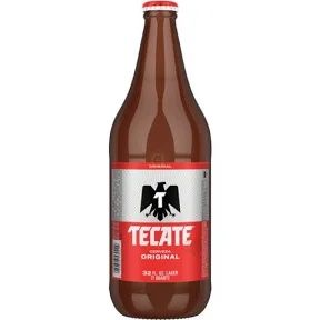 Tecate original beer 32 oz glass bottle