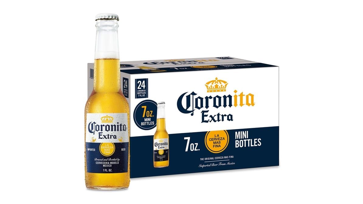 coronita extra mexican lager 24 pack mini bottles (7oz x 24 pack