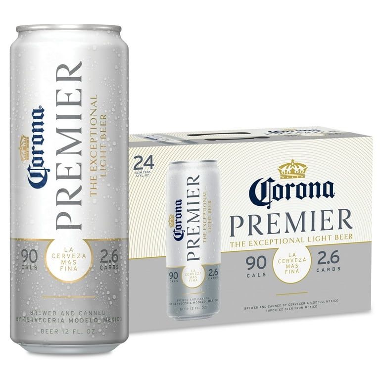 Corona premier mexican lager light imported beer 24pack,12 fl.oz 4.0% ABV