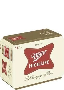 Miller High Life American Style Lager Beer 4.6% ABV Bottles - 12-12 Fl. Oz.