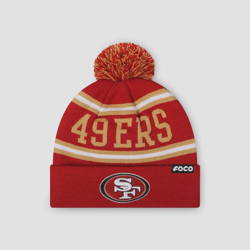 Foco Mens NFL Team Beanie w/Ball