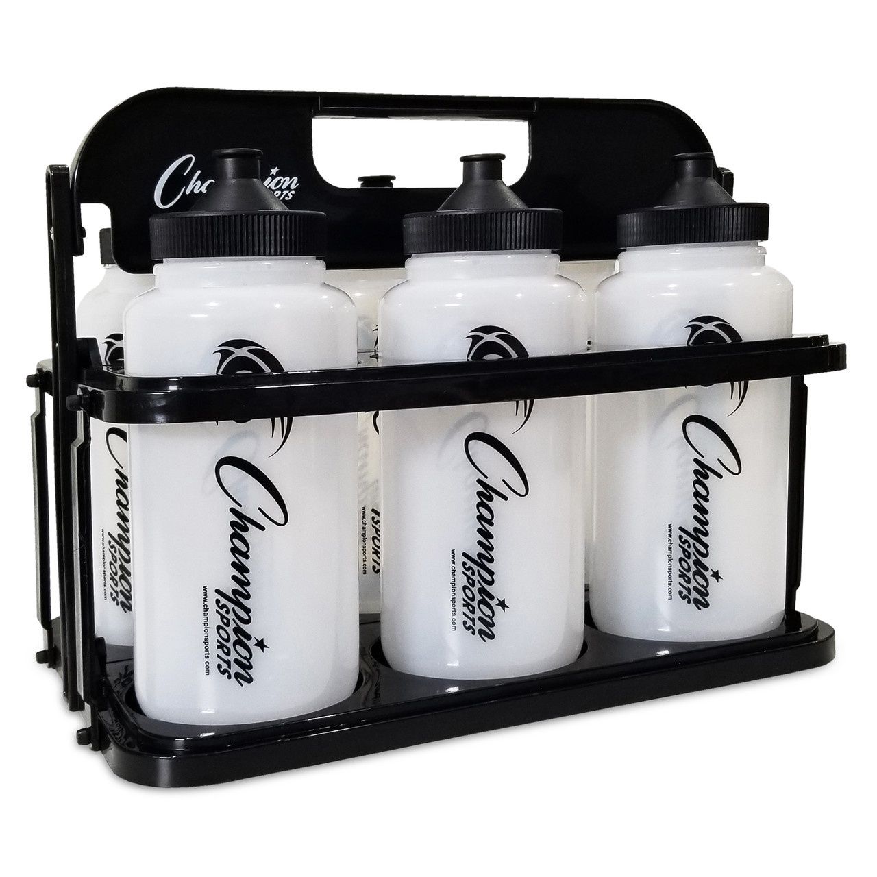 Champion sports collapsable water bottle carrier with bottles