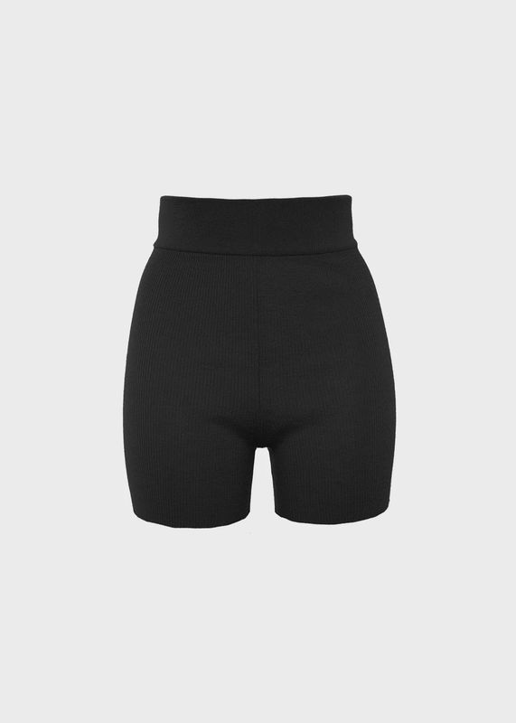 PLUS/ BLACK BIKER SHORTS