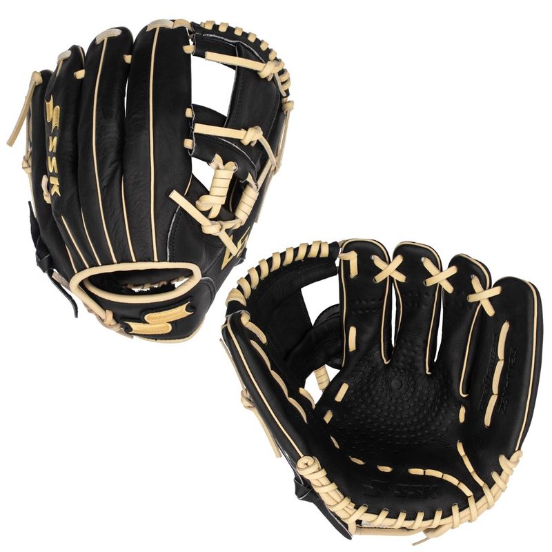 SSK Z5 Craftsman Youth Baseball Glove - 11.25&quot; Right Hand Throw)(Black&amp;Camel - I Web
