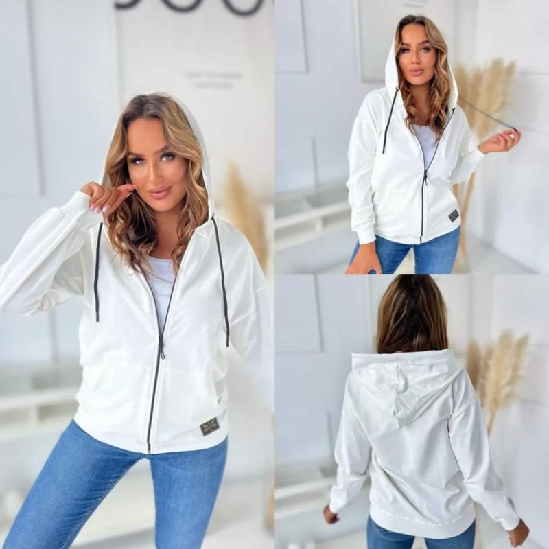Bluza na zamek z kapturkiem typu kangurek