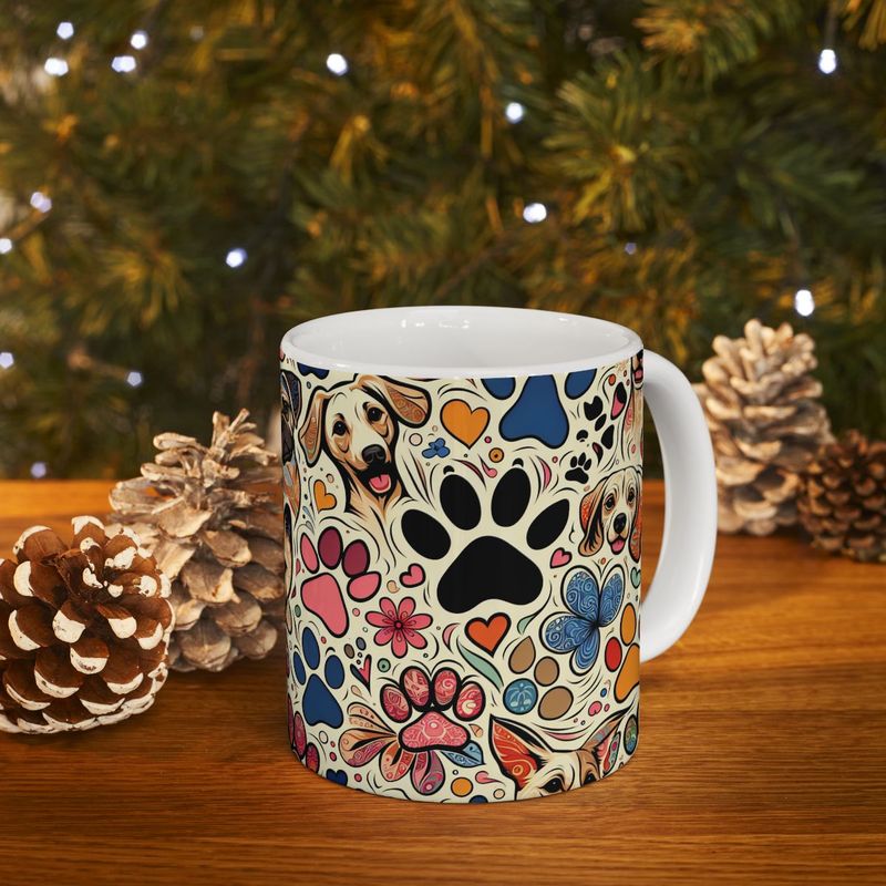 Cute Dogs Print Ceramic Mug Dog Lover Gift, (11oz, 15oz)