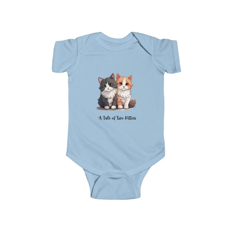 Infant Cute Cat Print Fine Jersey Bodysuit