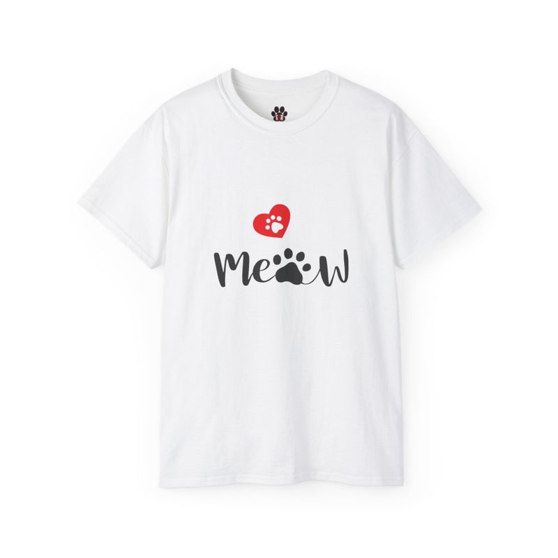 Cute Meow Print Cat Lover Unisex Ultra Cotton Tee