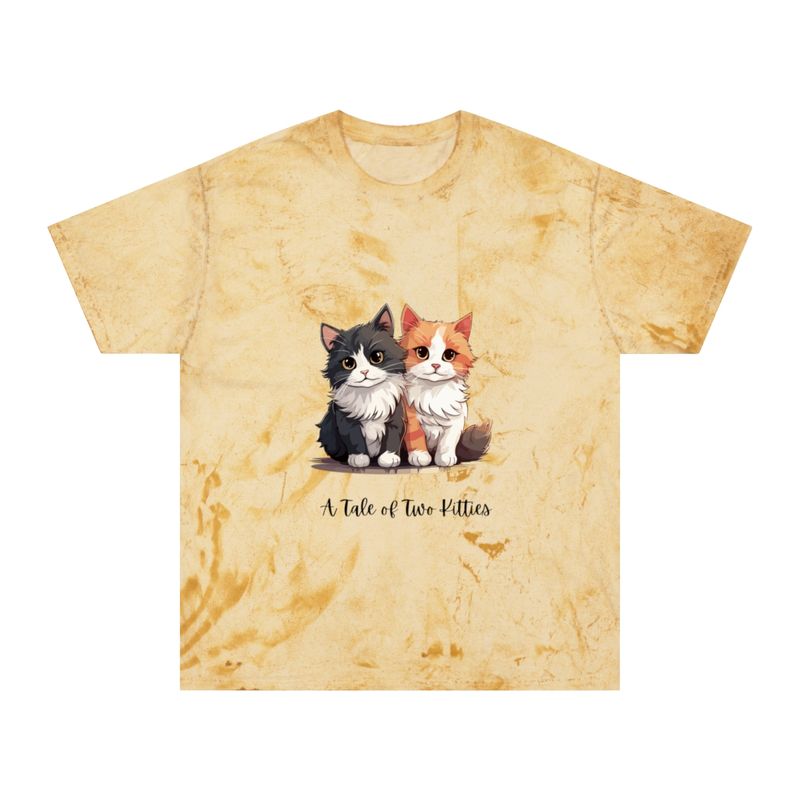 A Tale of Two Kitties: Adorable Kitty Cats Print Unisex Color Blast T-Shirt