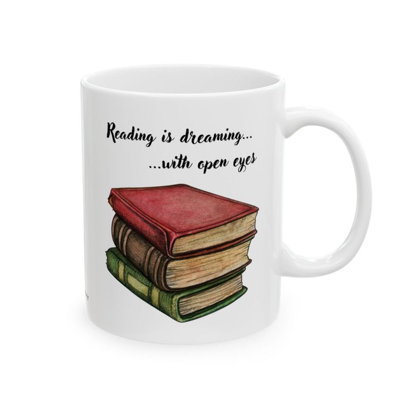Literary Adventure Ceramic Mug - Perfect Gift for Book Lovers