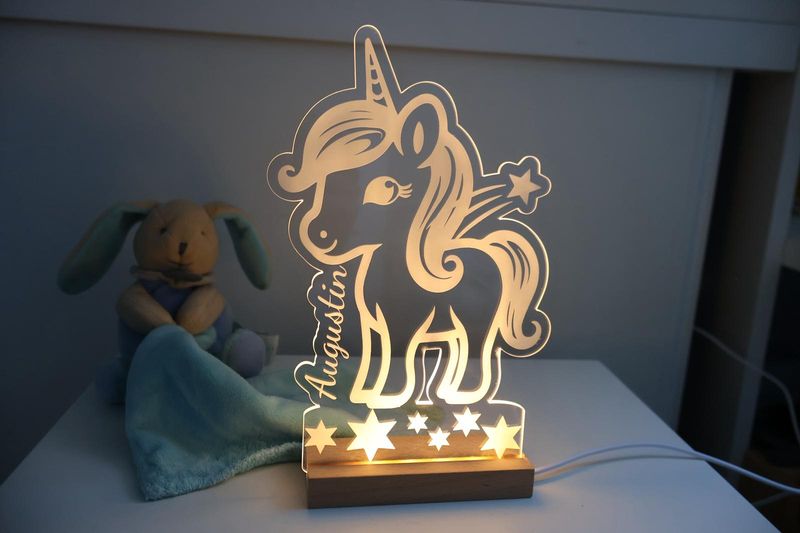 Veilleuse Licorne avec prénom