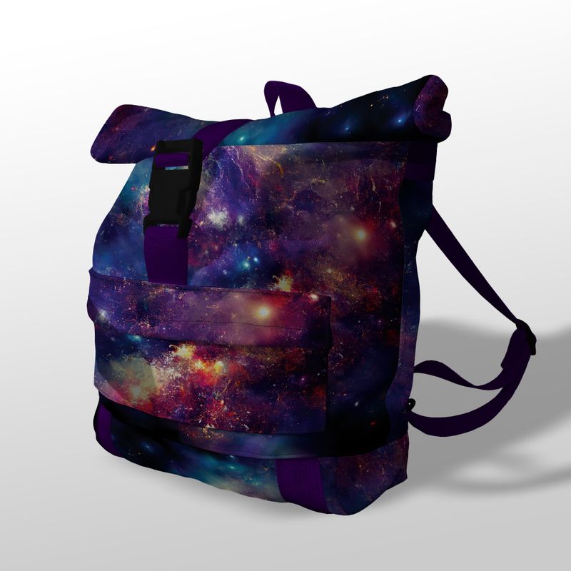 Toddlers Galaxy Print Roll-Top Backpack
