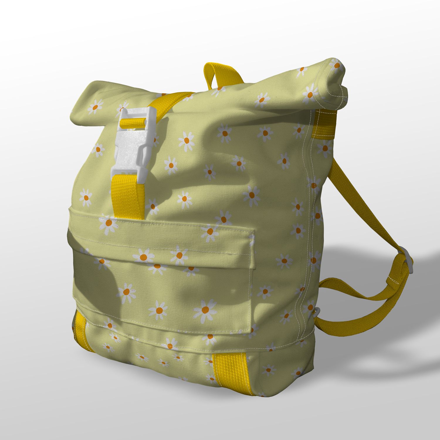 Toddlers Yellow Daisy Print Roll-Top Backpack