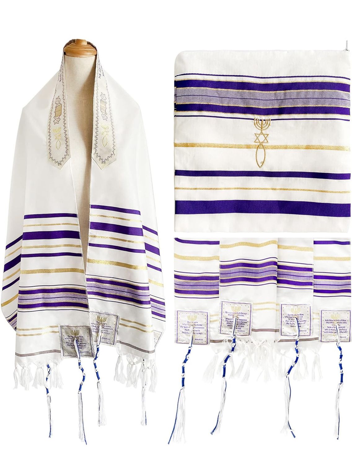 Prayer Shawl and Anointing Oil (Blue and White)
