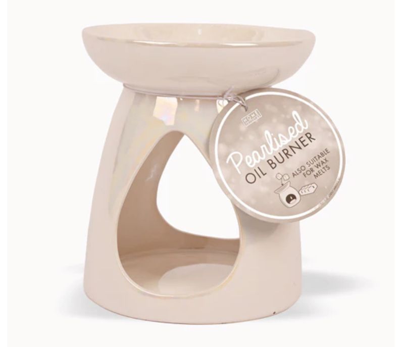 Deluxe Teardrop Pearlised Oil and Wax Melt Burner 14cm Assorted Colours