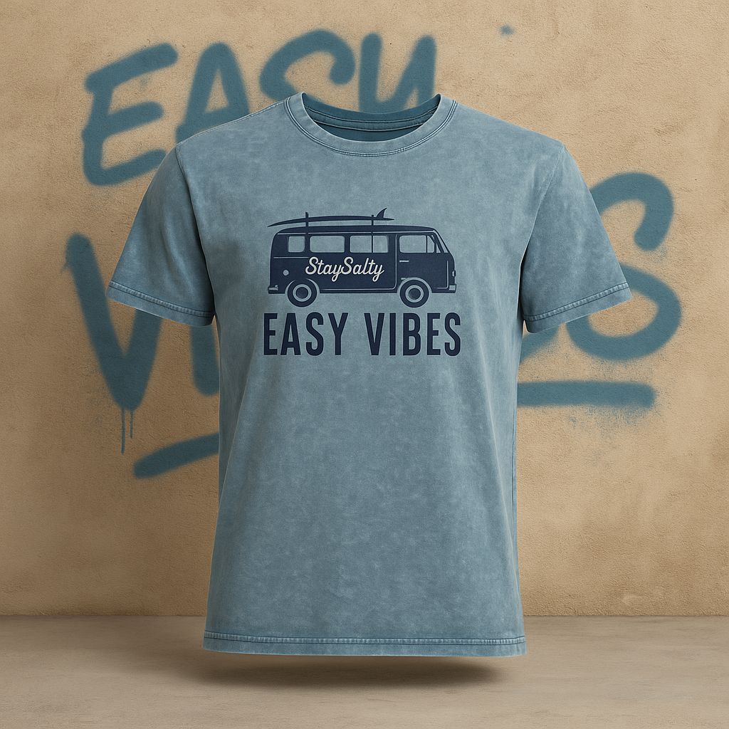 Easy Vibes Acid Wash Tee