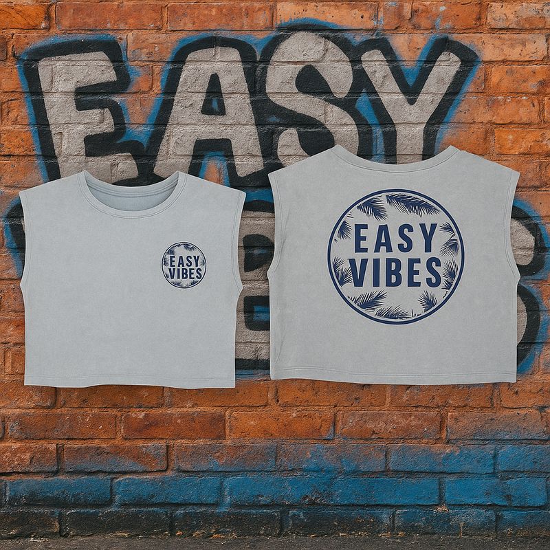 Acid Wash Cropped Muscle Top