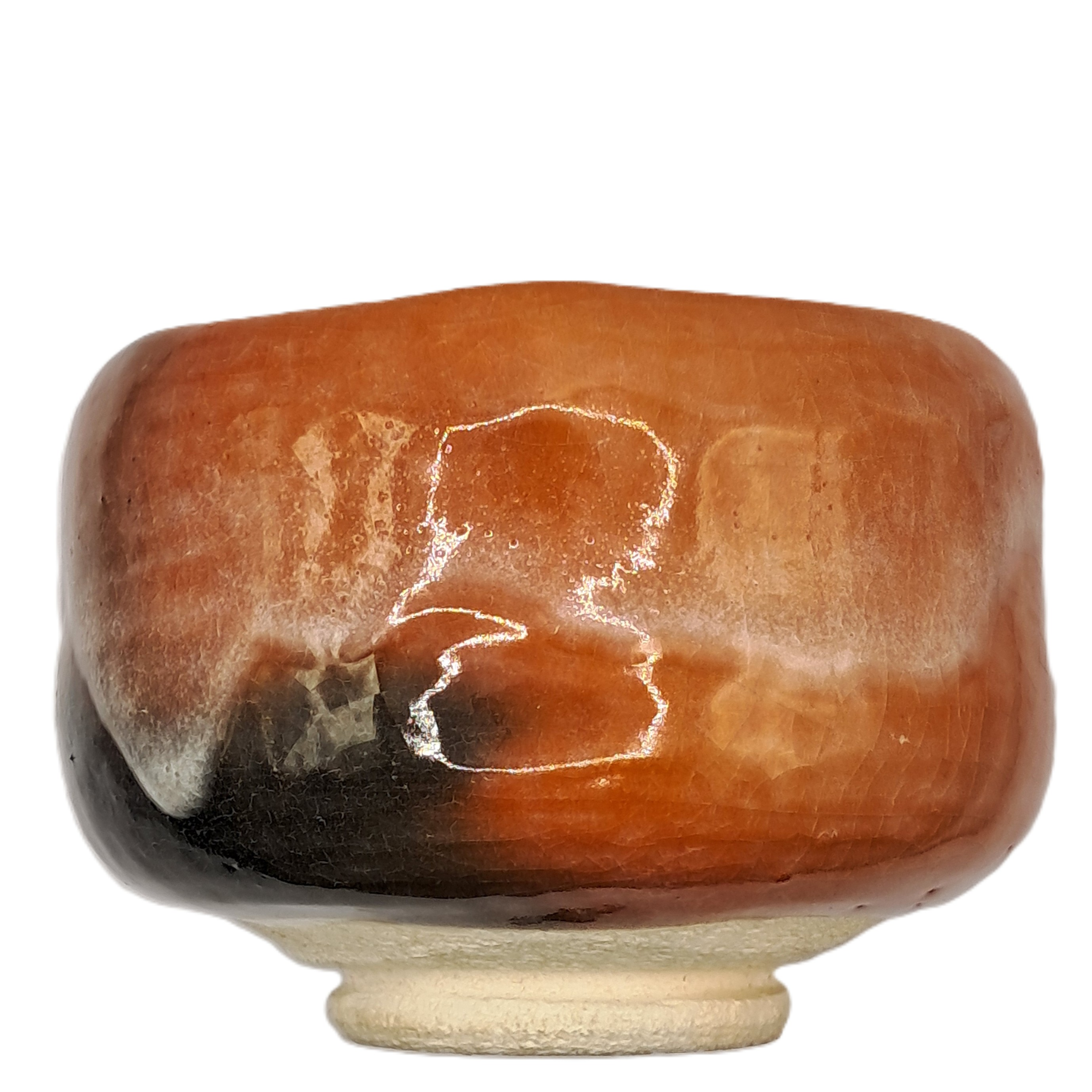 Matcha-Schale Raku rot/schwarz