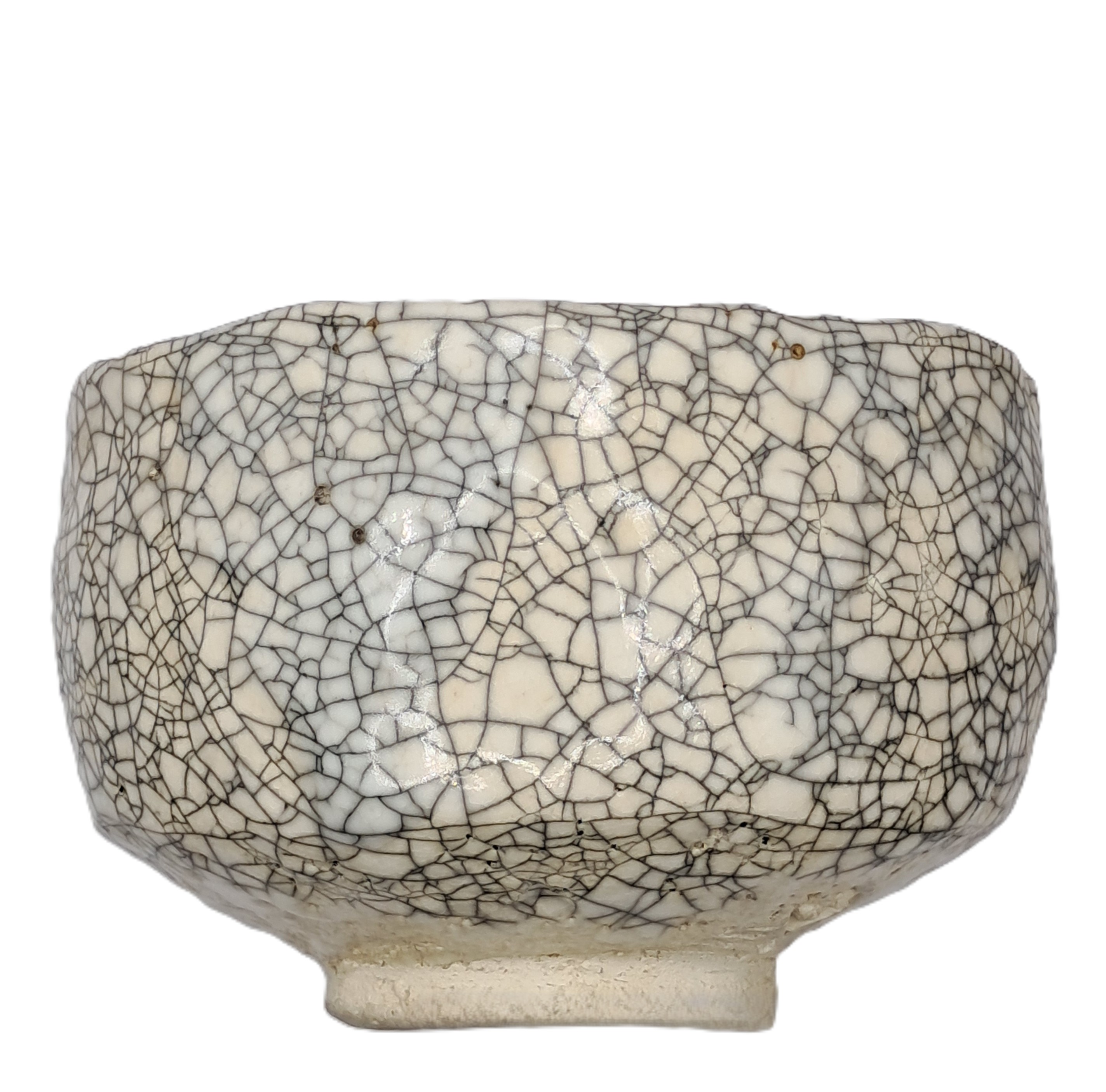 Matcha-Schale schwarzes Craquelé