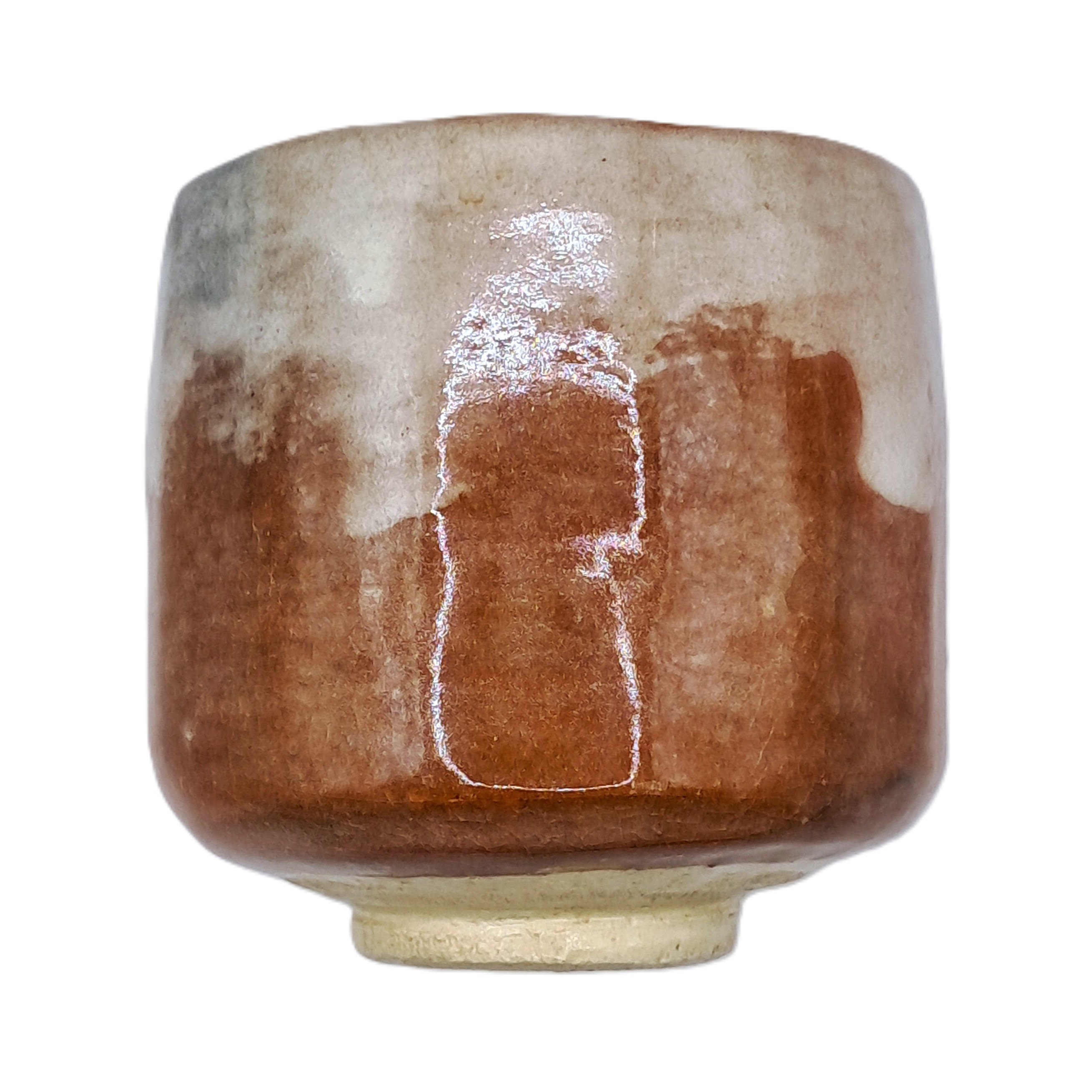 Matcha-Schale Raku rot schmal