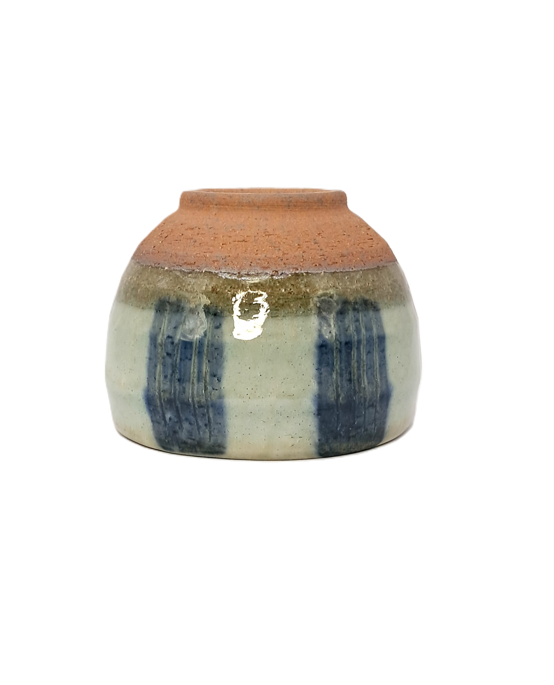 Teeschale blaue Blockstreifen